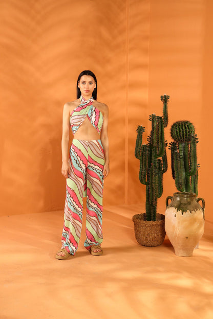 PINKY PROMISE SHAWL AND TROUSER SET