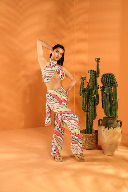 PINKY PROMISE SHAWL AND TROUSER SET