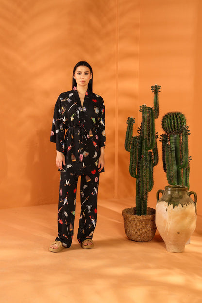 LUMPY JUMPER KIMONO TROUSERS SET