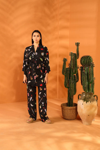 LUMPY JUMPER KIMONO TROUSERS SET