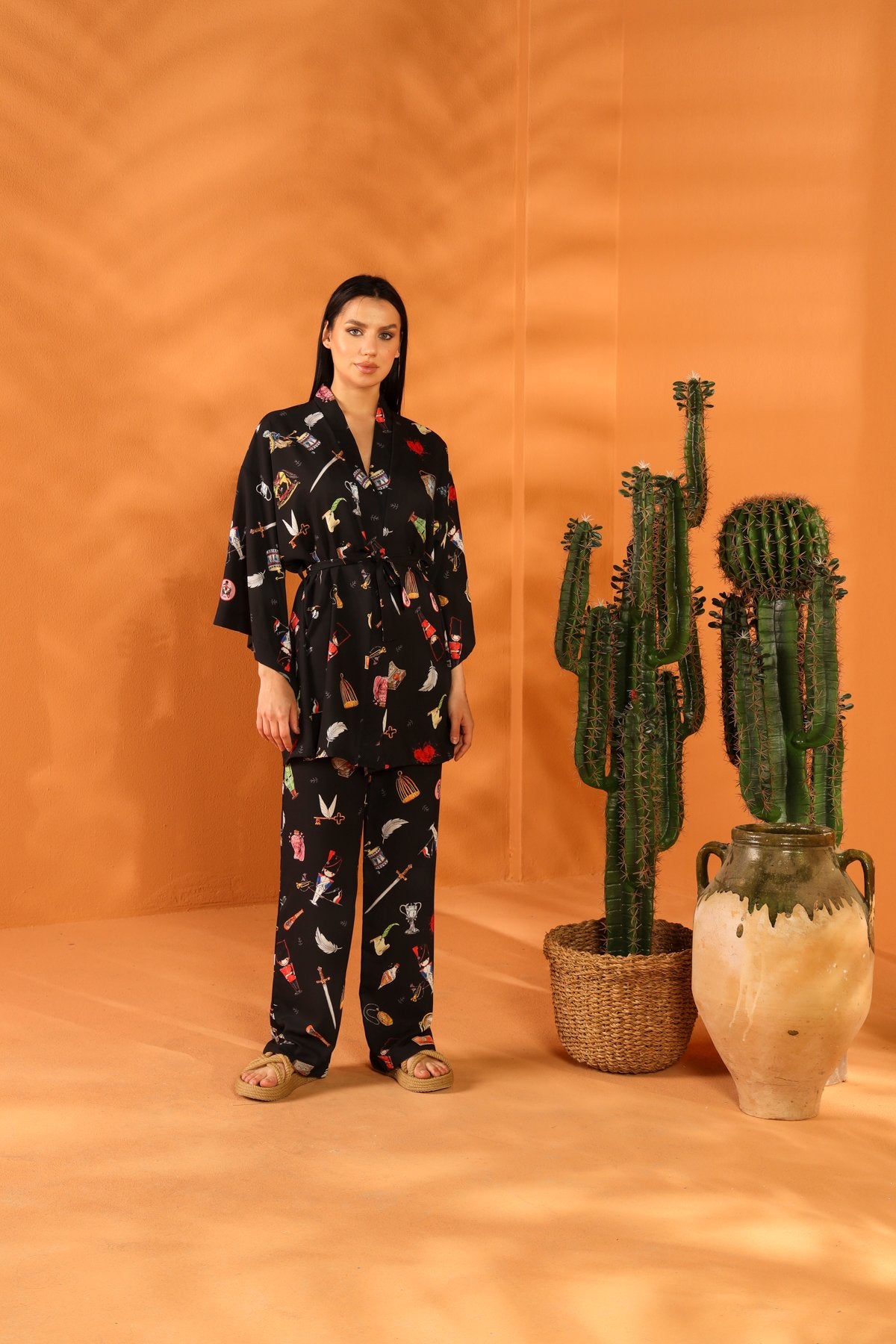 LUMPY JUMPER KIMONO TROUSERS SET