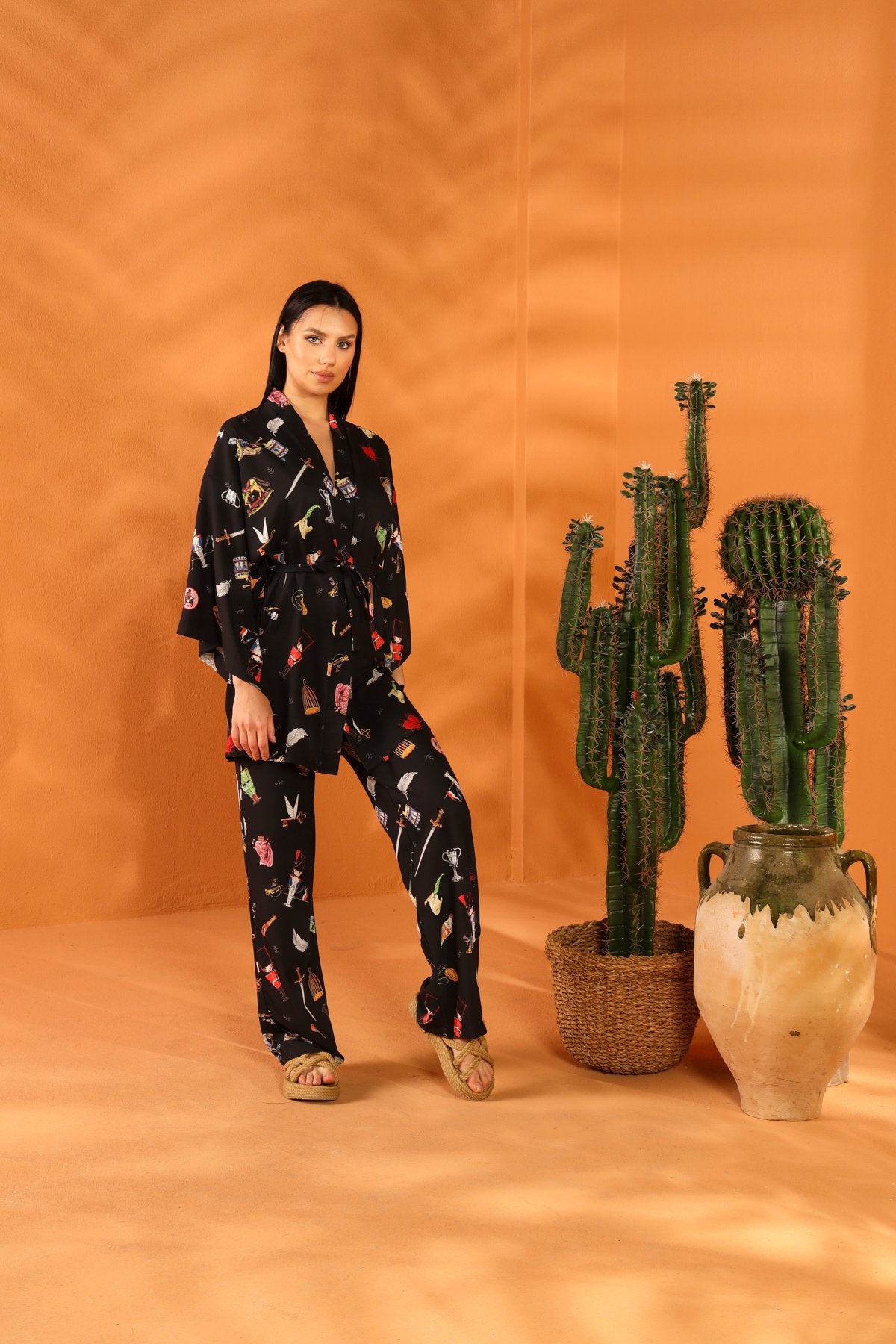 LUMPY JUMPER KIMONO TROUSERS SET