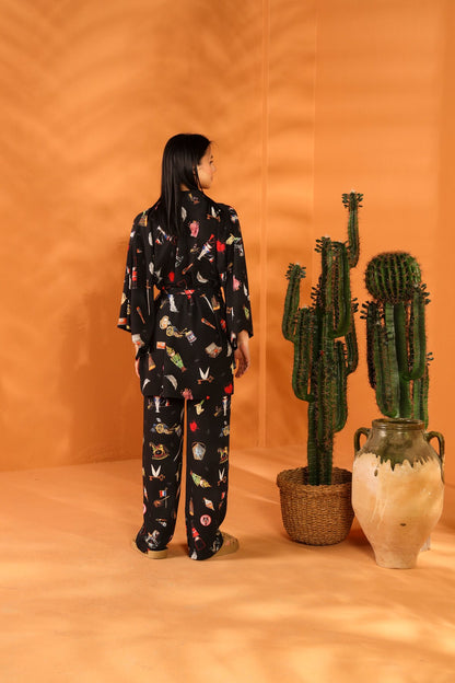 LUMPY JUMPER KIMONO TROUSERS SET