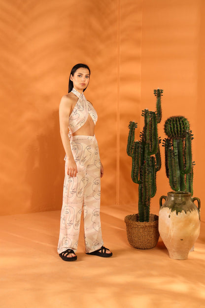 POKER FACE SHAWL AND PANTS SET