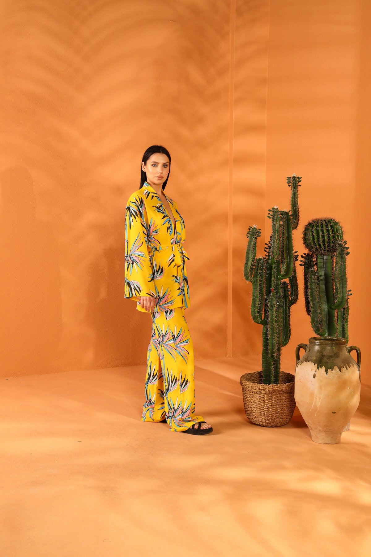 SUN BEAM KIMONO AND TROUSER SET