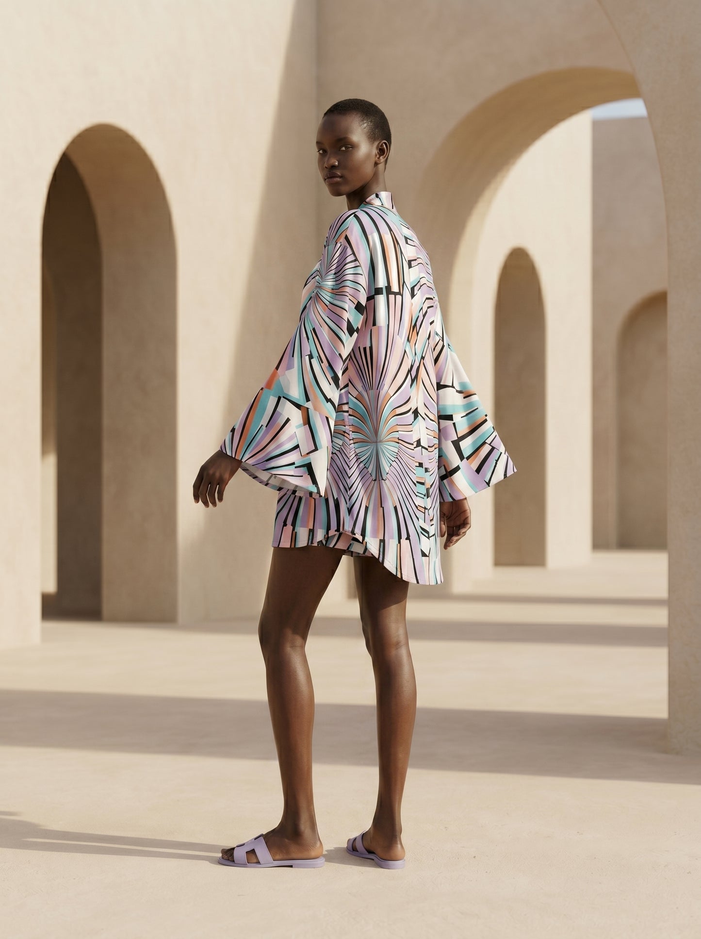 SPLIT SHORT KIMONO