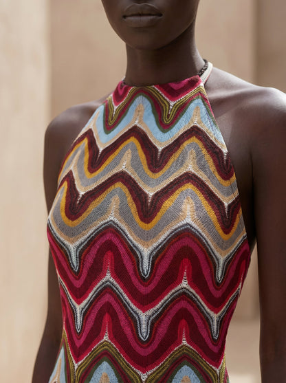 NOMAD HALTER NECK MINI DRESS
