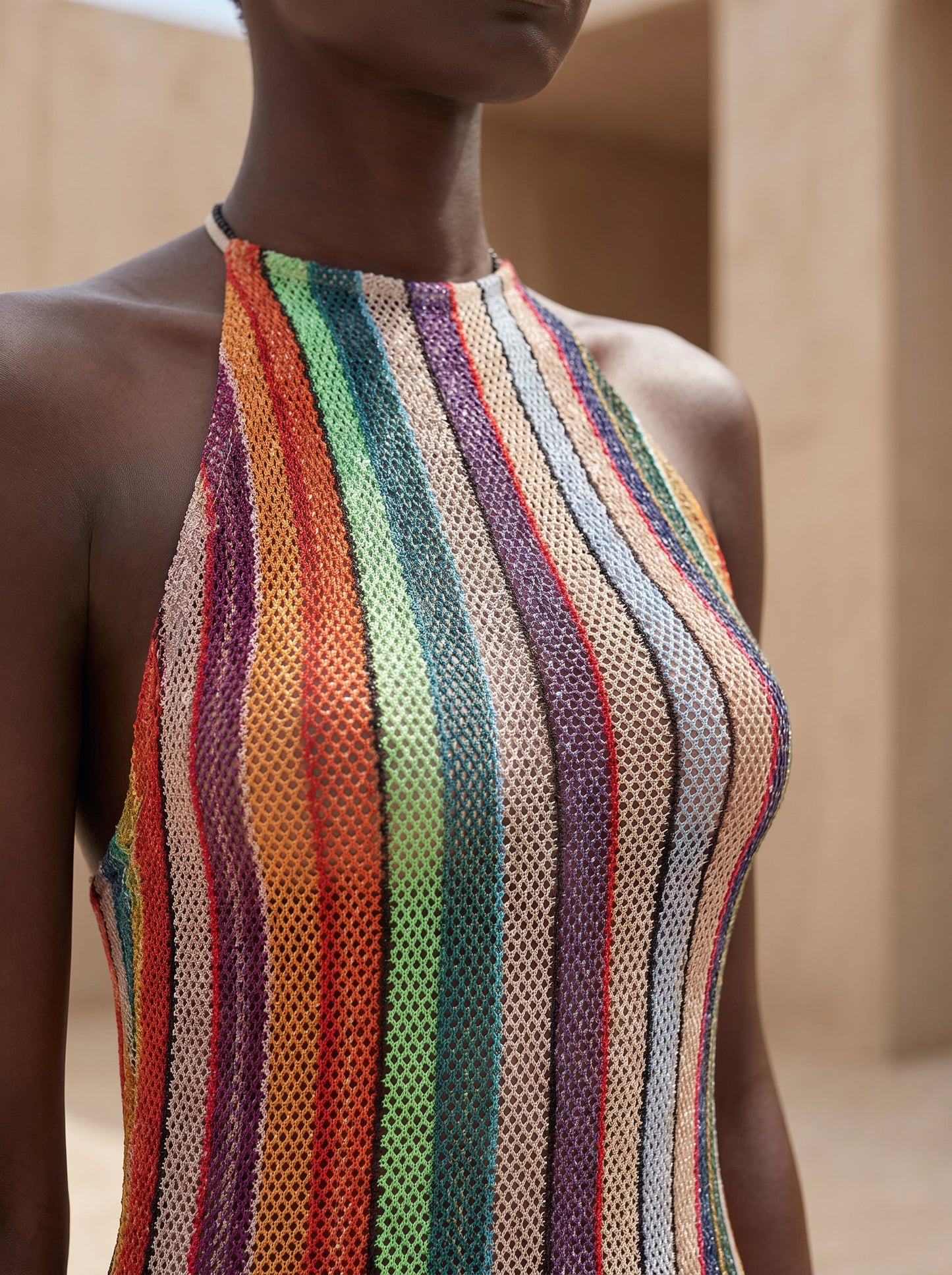 CASABLANCA HALTER NECK SHORT DRESS
