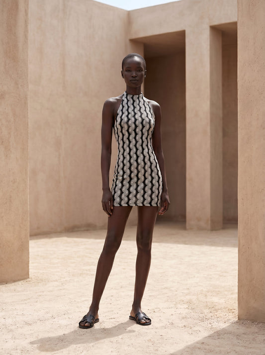 BYBLOS HALTER NECK SHORT DRESS