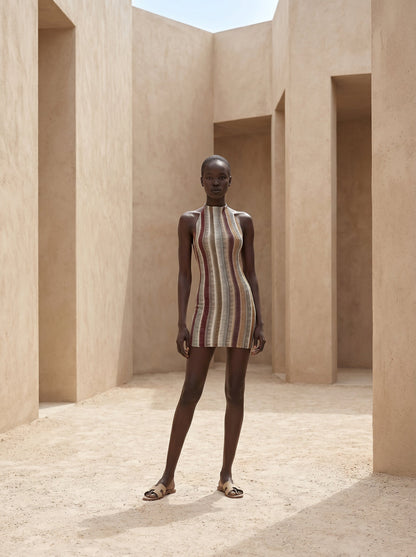 MERZOUGA KURZES KLEID ZUM BINDEN AM HALSAUSSCHNITT