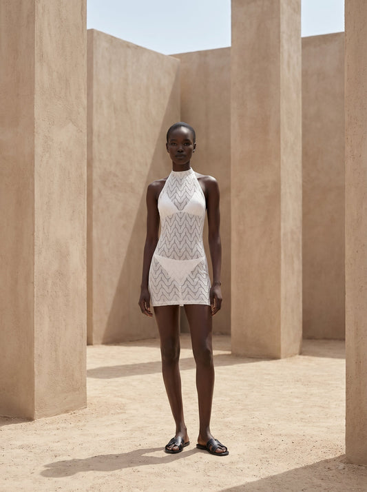 PETRA HALTER-NECK SHORT DRESS