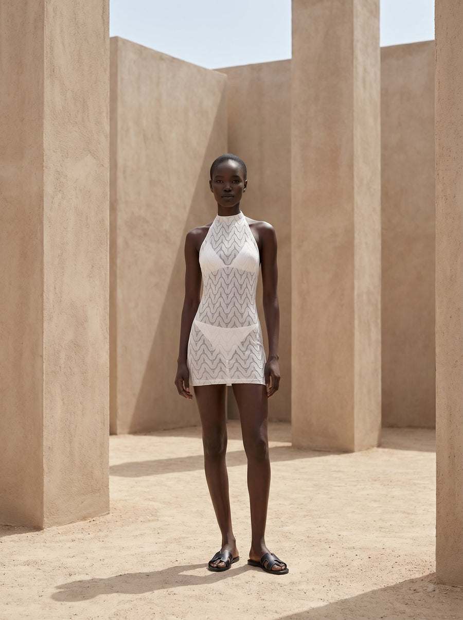PETRA HALTER-NECK SHORT DRESS