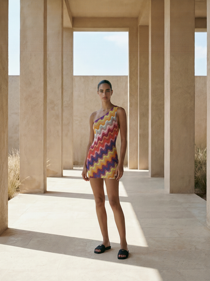 GIZA ONE SHOULDER SHORT DRESS