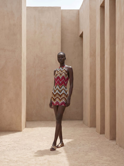 NOMAD HALTER NECK MINI DRESS