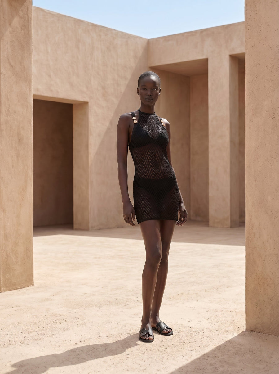 LUXOR HALTER NECK SHORT DRESS