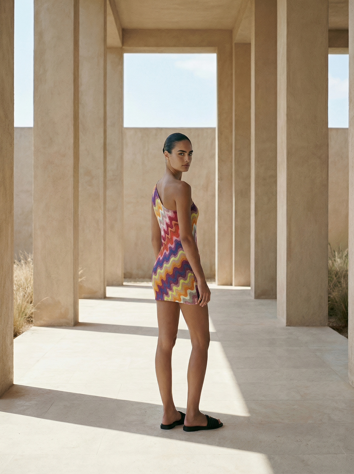 GIZA ONE SHOULDER SHORT DRESS