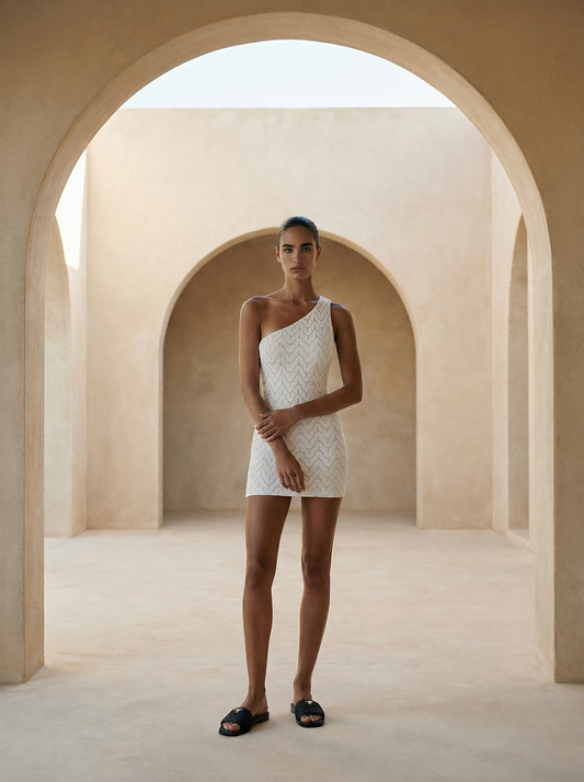 PETRA ONE-SHOULDER SHORT DRESS