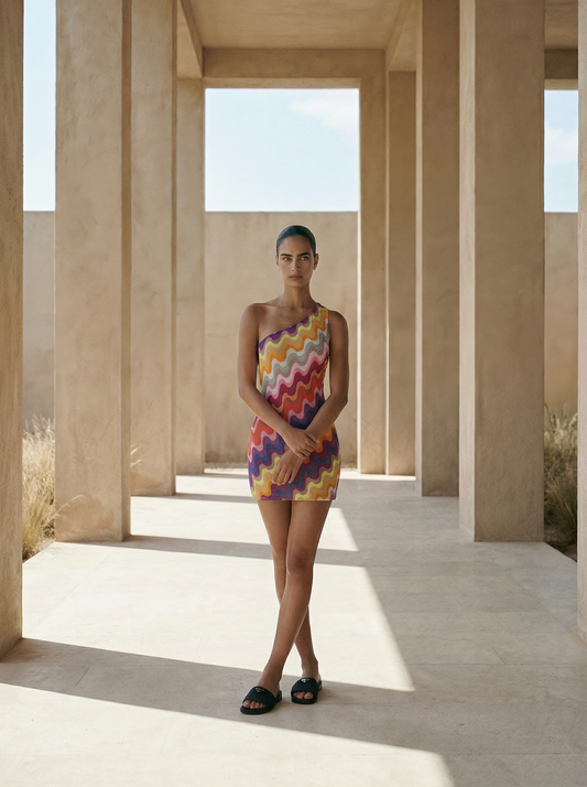GIZA ONE SHOULDER SHORT DRESS