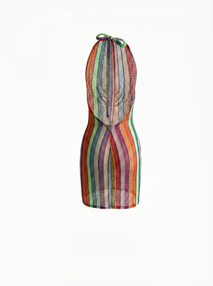 CASABLANCA HALTER NECK SHORT DRESS