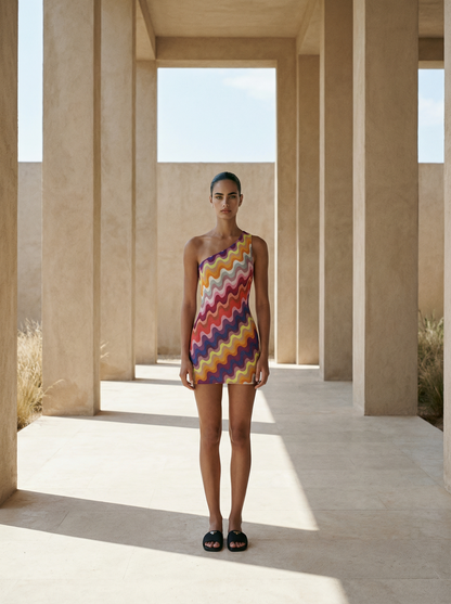 GIZA ONE SHOULDER SHORT DRESS