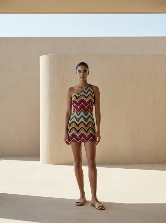 NOMAD ONE SHOULDER SHORT DRESS