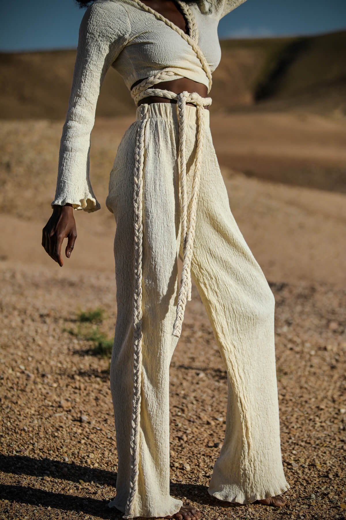 Helen Cremefarbene Hose