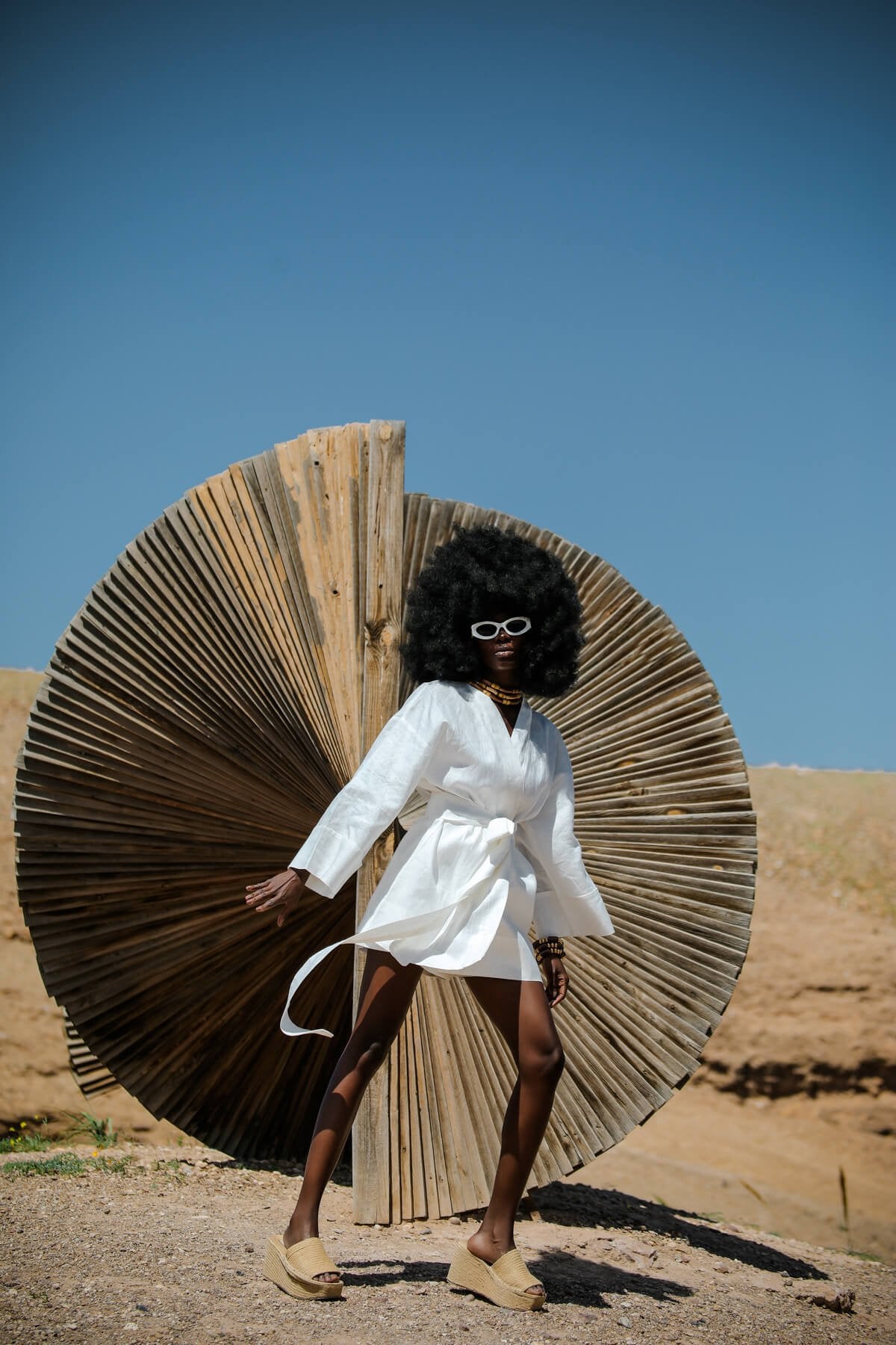 La Pause Weißer kurzer Kimono