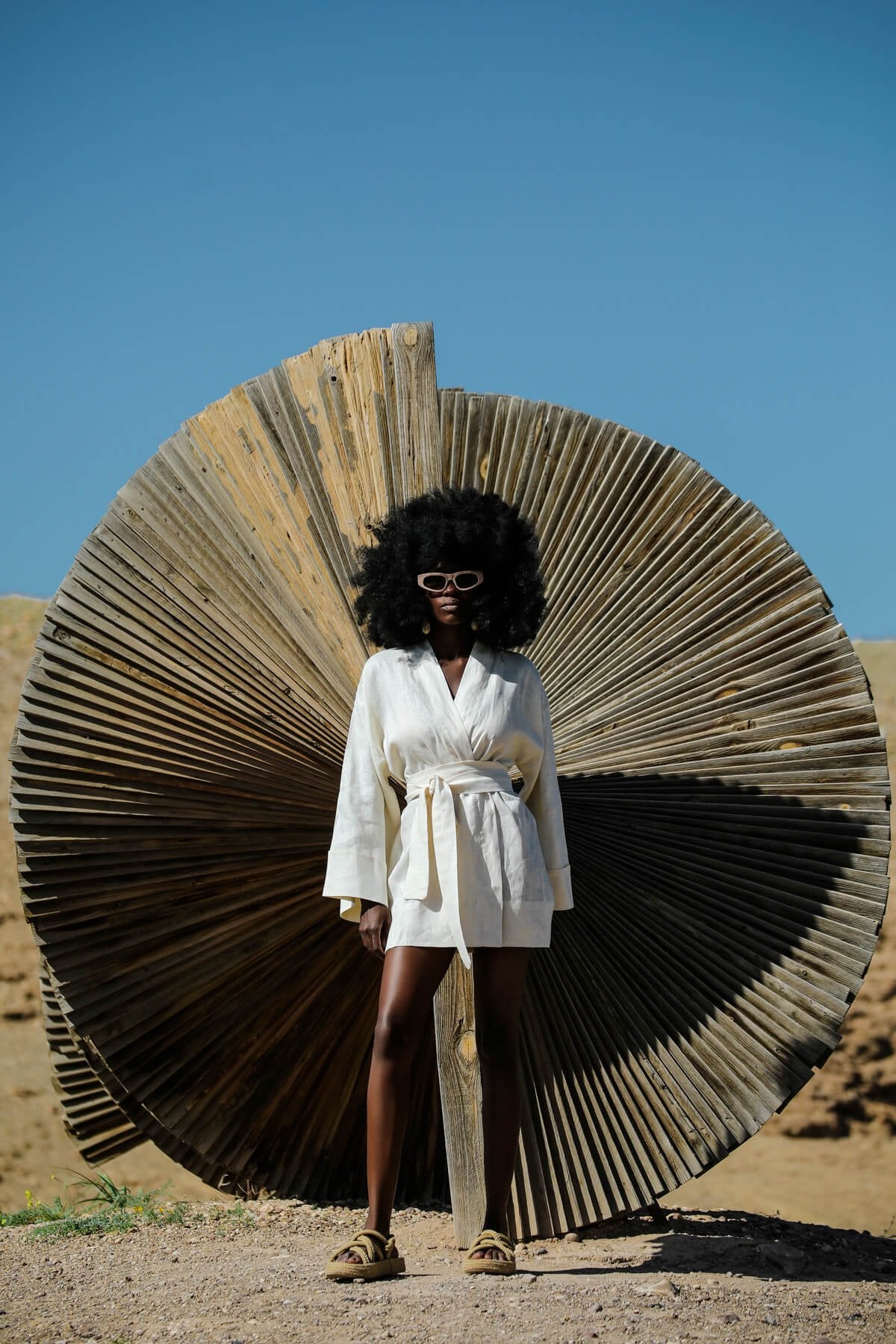 La Pause Cream Short Kimono