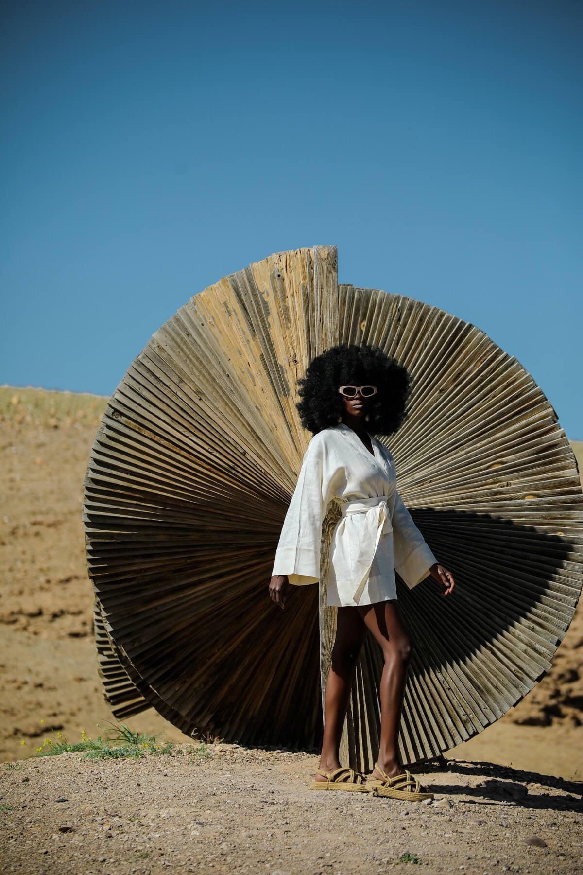 La Pause Cream Short Kimono