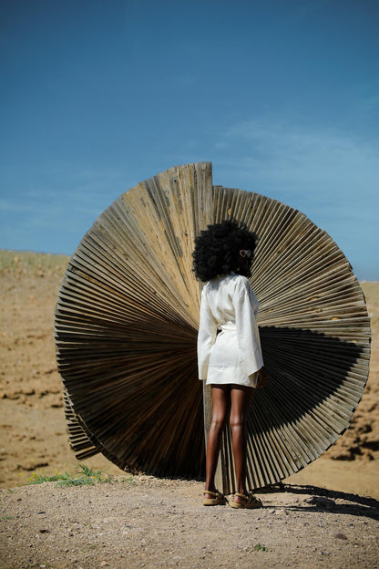 La Pause Cream Short Kimono