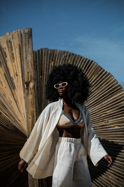 La Pause Cremefarbene Hose