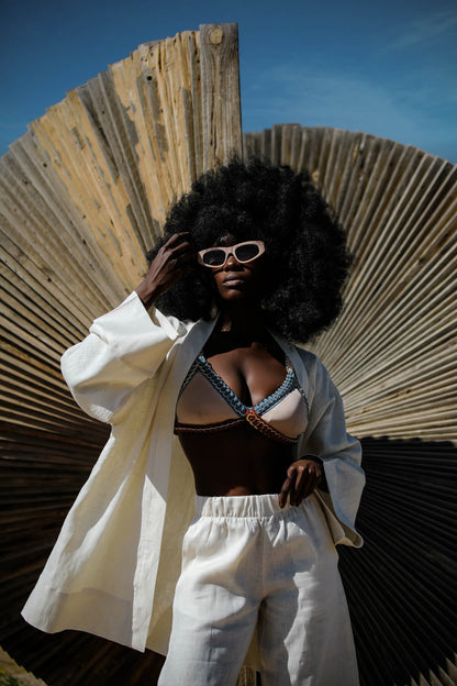 La Pause Cremefarbene Hose