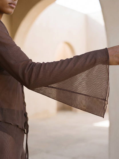 BROWN TULLE SET