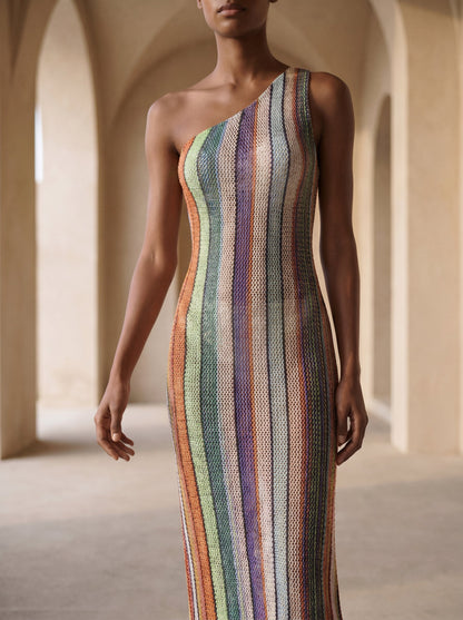 CASABLANCA Langes Kleid mit einer Schulter