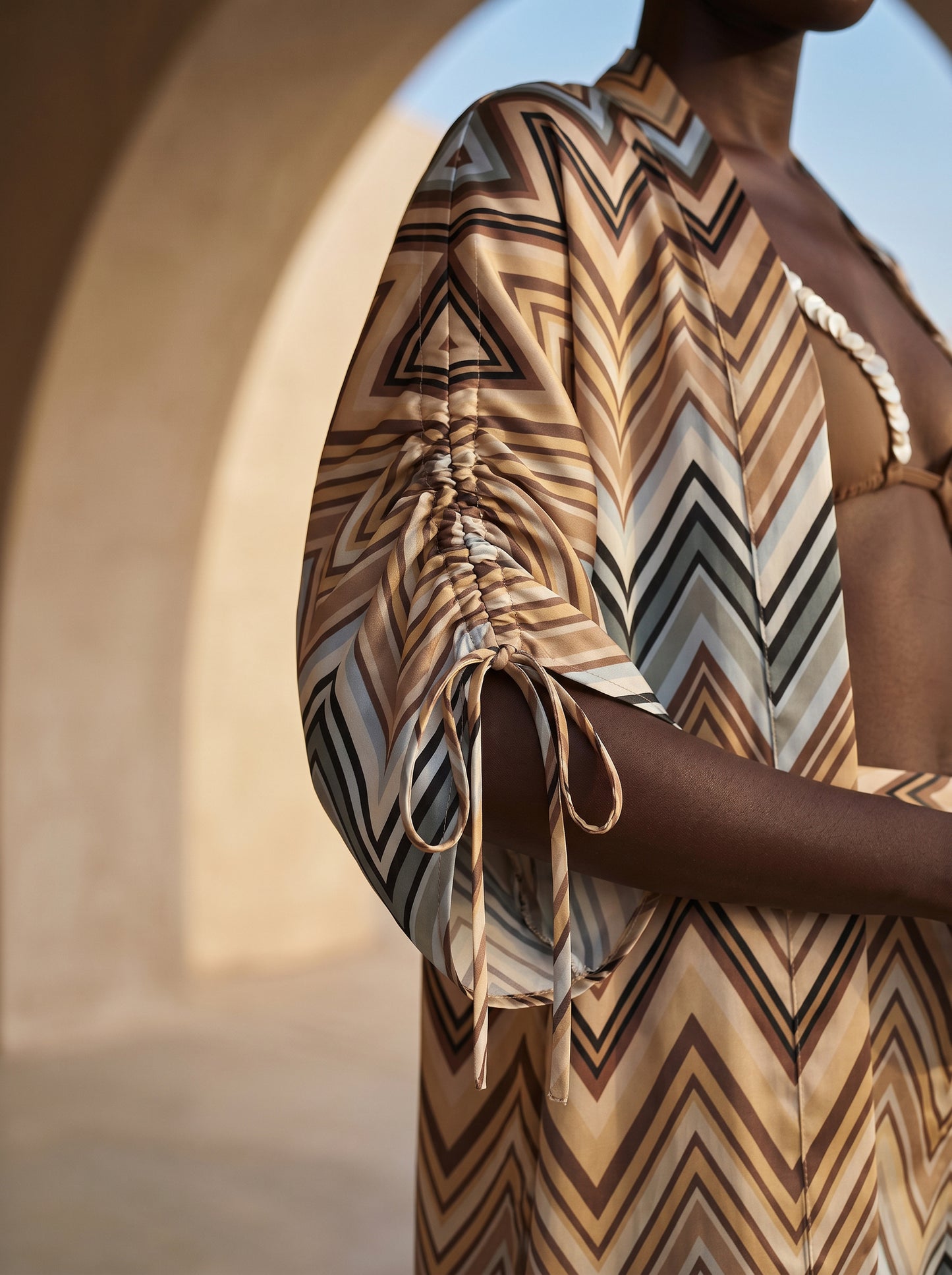MONACO GATHERED LONG KIMONO