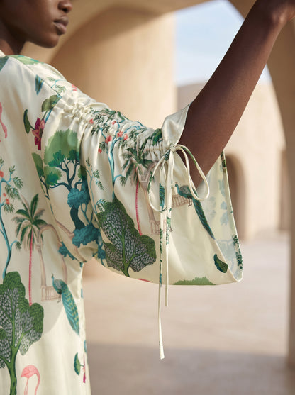 ST. TROPEZ RUCHED LONG KIMONO & TROUSERS SET