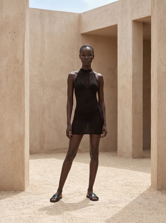 PETRA HALTER-NECK SHORT DRESS
