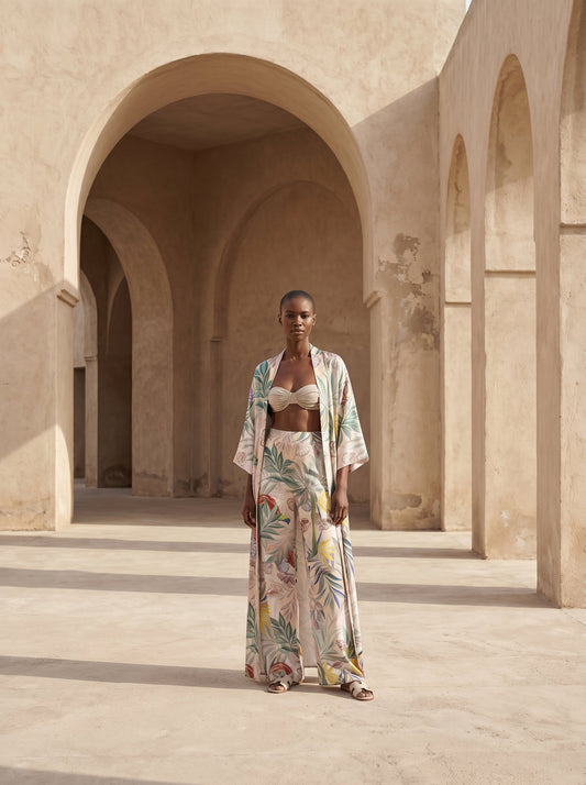 MARBELLA Langes Kimono- und Hosen-Set
