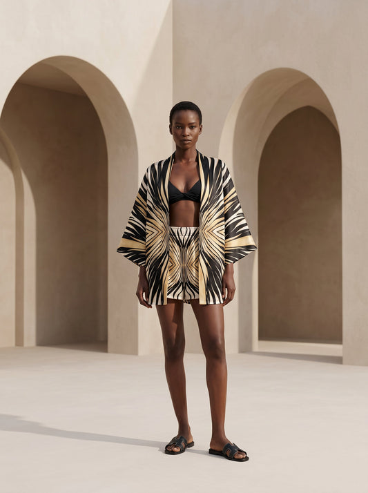 MALAGA KURZER KIMONO & SHORTS SET