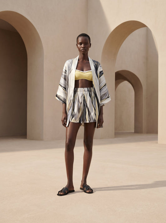 RHODES KURZER KIMONO & SHORTS SET