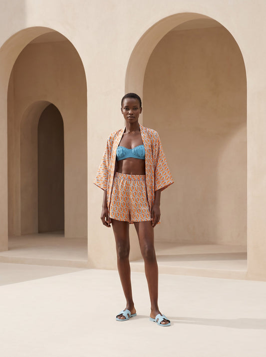CANNES KURZER KIMONO- & SHORT-SET