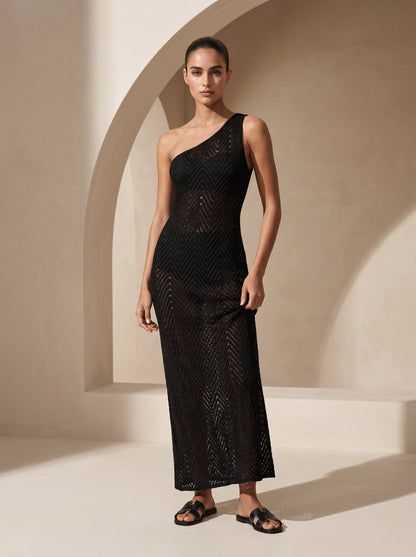 LUXOR ONE-SHOULDER LONG DRESS