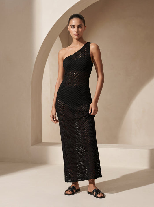 LUXOR ONE-SHOULDER LONG DRESS