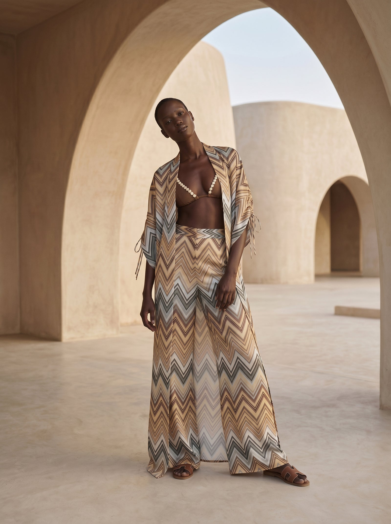MONACO DRAWSTRING LONG KIMONO & PANTS SET