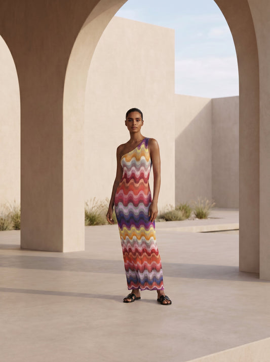 GIZA ONE-SHOULDER LONG DRESS