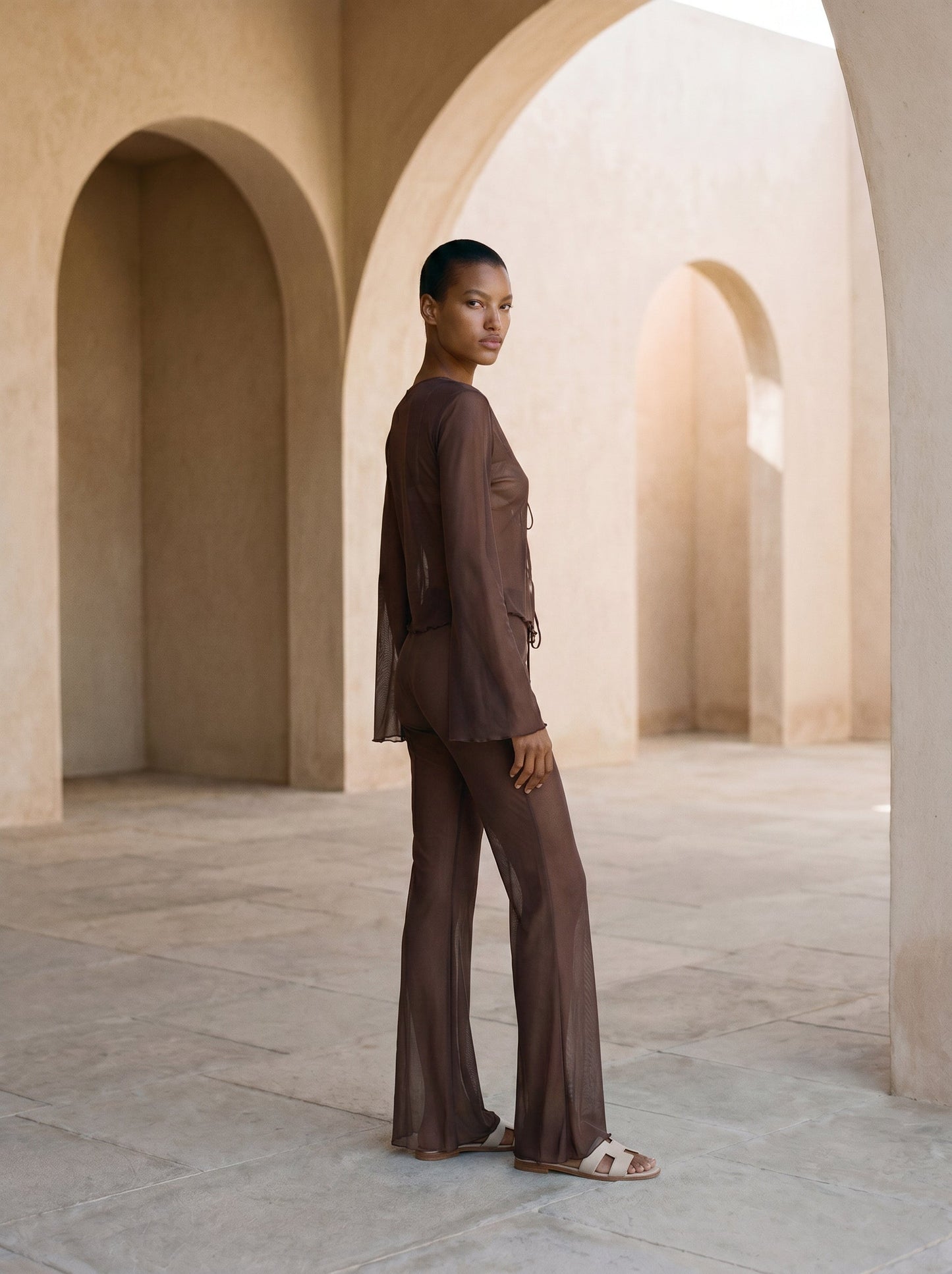 BROWN TULLE SET