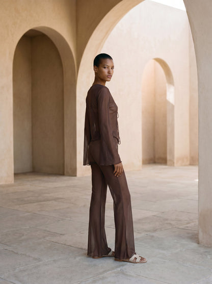 BROWN TULLE SET