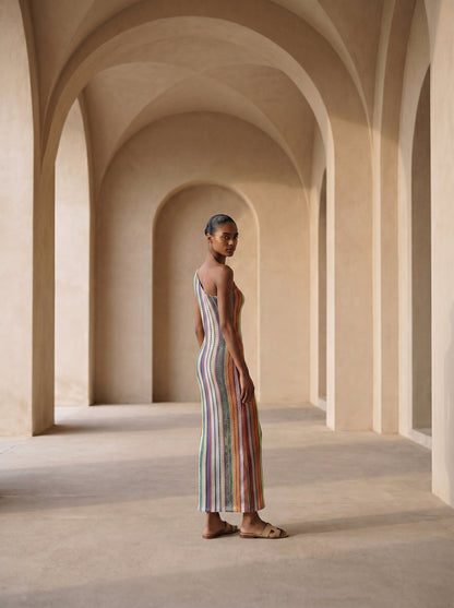CASABLANCA Langes Kleid mit einer Schulter