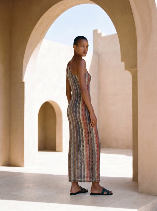 MERZOUGA ONE-SHOULDER LONG DRESS