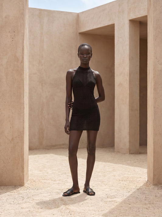 PETRA HALTER-NECK SHORT DRESS